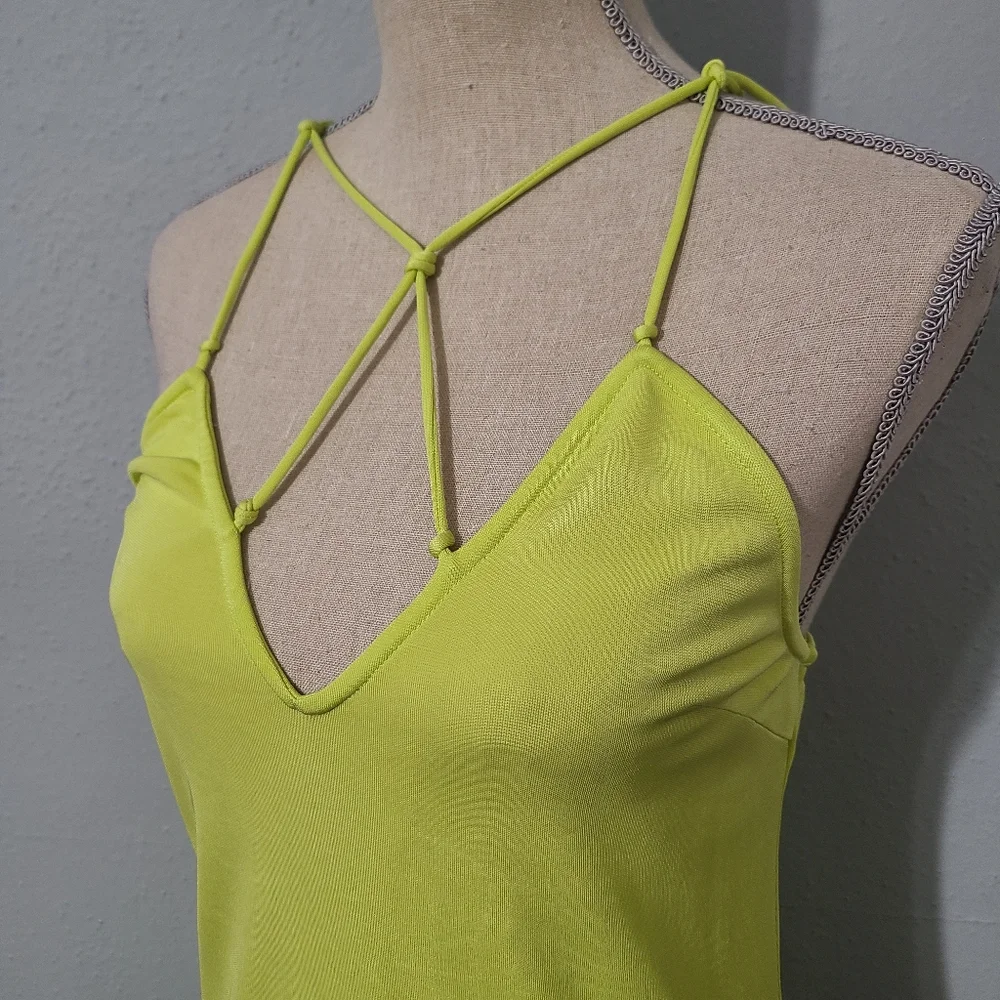 FRAME Delicate Knot‎ Lime Green Dress Size Med